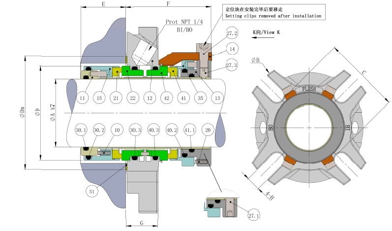 EDM Customized Dual Cartridge Mechanical Seal for Pumps