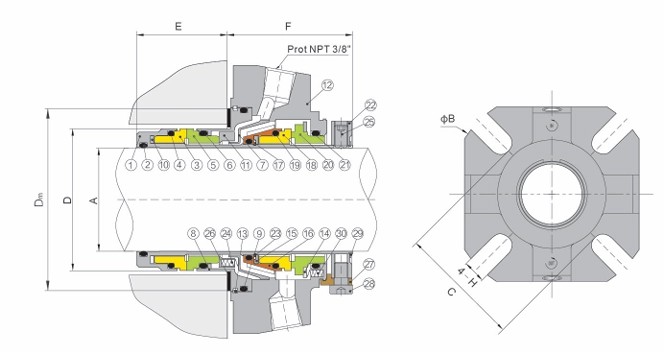 GDM Double Cartridge Mechanical Seal for Chemical Pumps