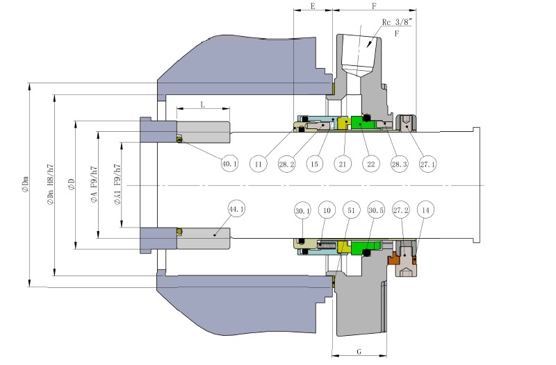 ESMH Single Cartridge Mechanical Seal for Sulzer® APP Pumps